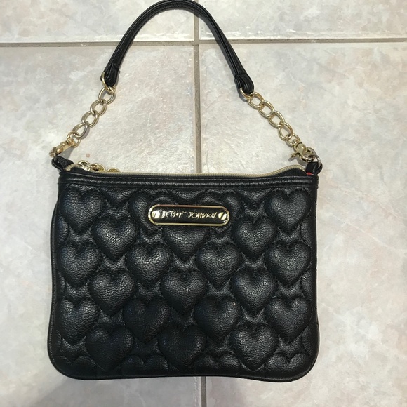 Betsey Johnson Black Quilted Hearts wristlet - Picture 2 of 11